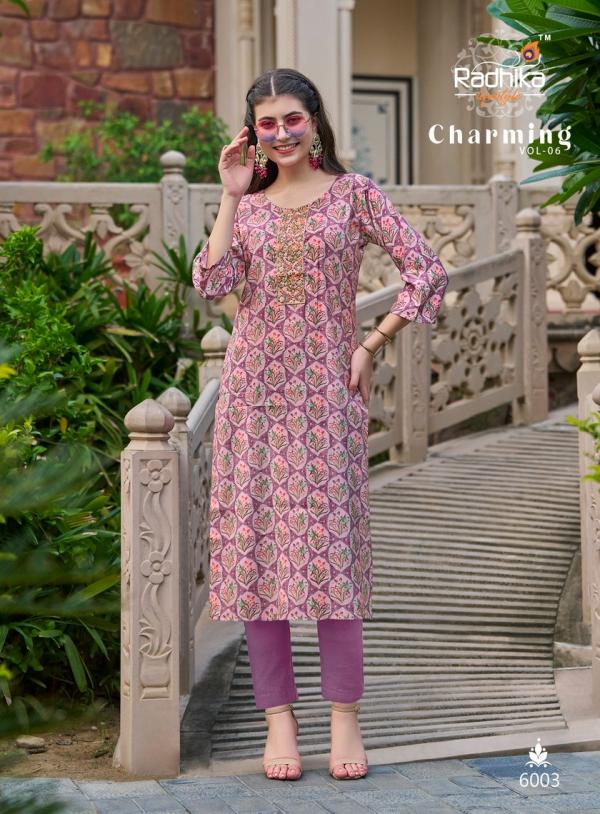 Radhika Lifestyle Charming Vol-6 – Straight Kurtis